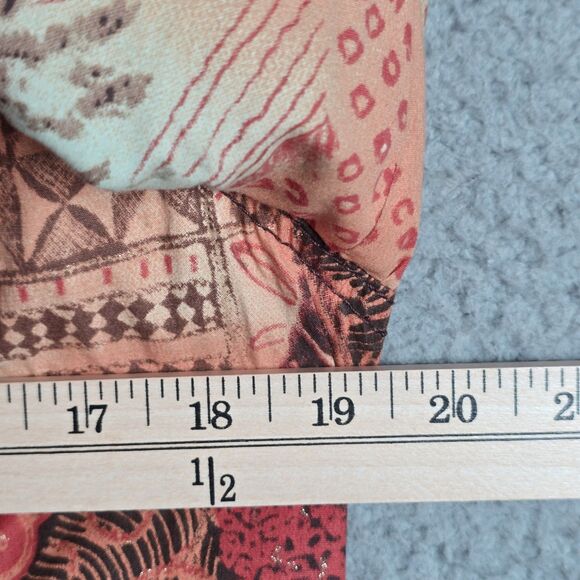 Maggy London Coral Patchwork Cotton Tropical Zip Front Vintage Y2K Jacket 12 - Picture 7 of 10